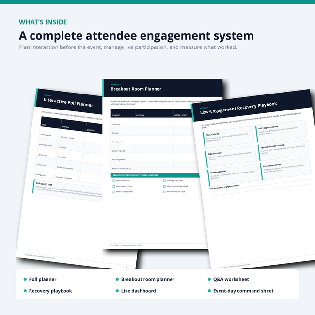 Inside VirtuGather Attendee Engagement Toolkit