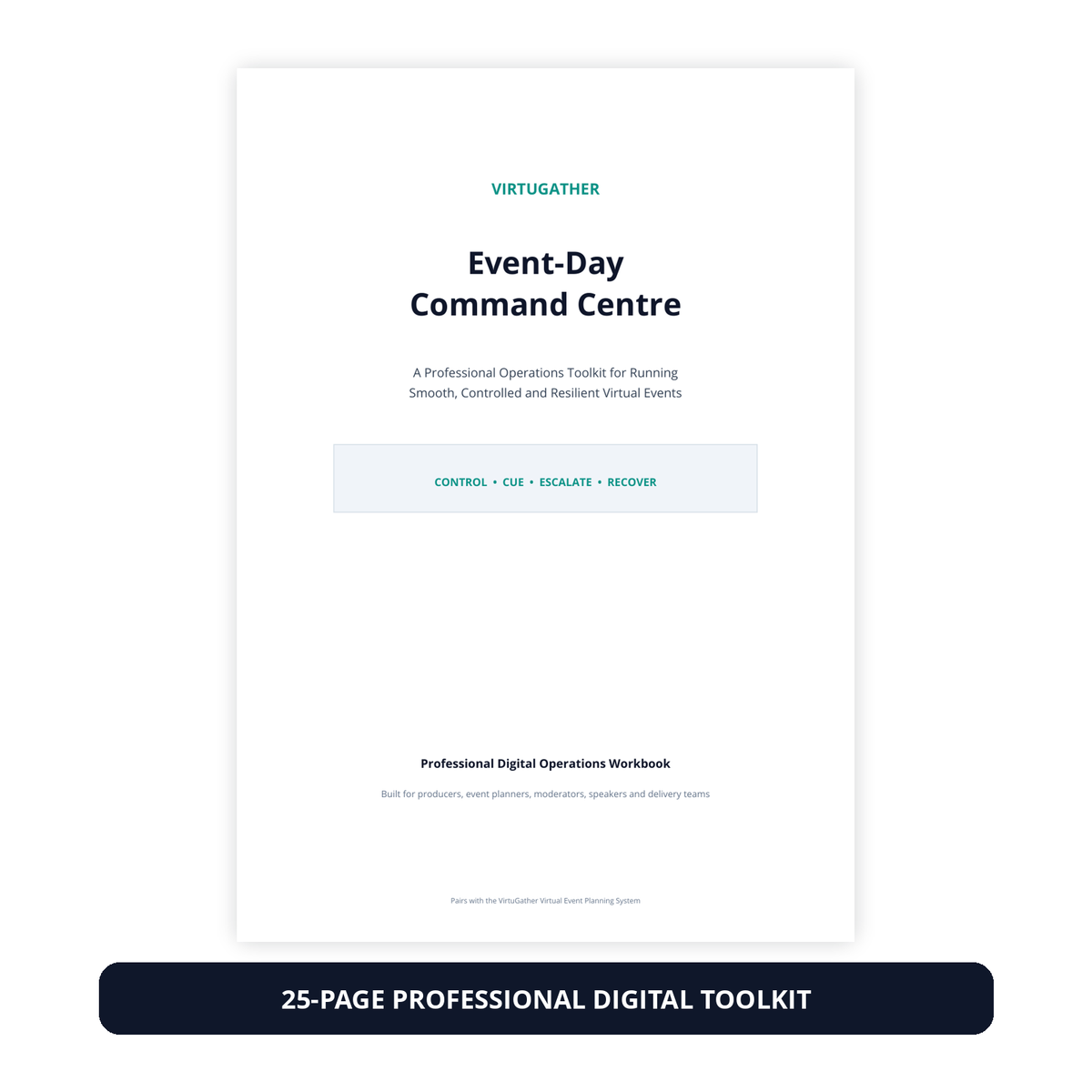 VirtuGather Event-Day Command Centre 25-page digital toolkit