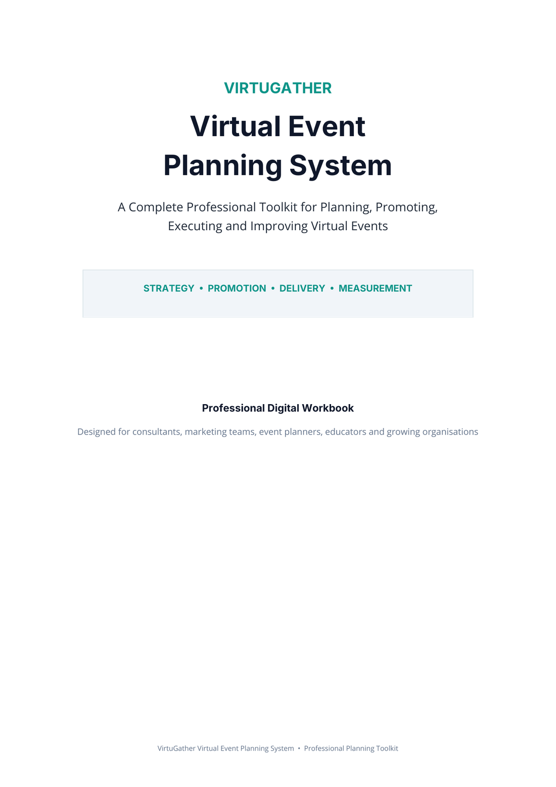 VirtuGather Virtual Event Planning System workbook