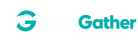 VirtuGather white and teal horizontal logo for dark backgrounds