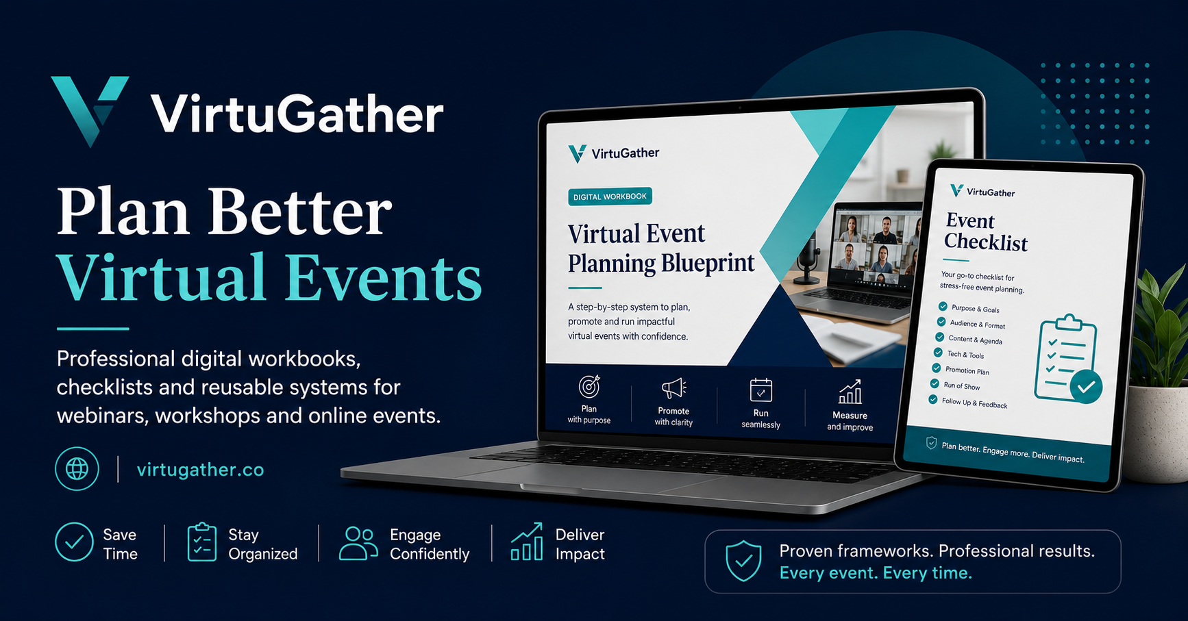VirtuGather Virtual Event Planning System digital workbook preview and benefits