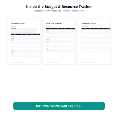 VirtuGather Event Budget and Resource Tracker inside preview