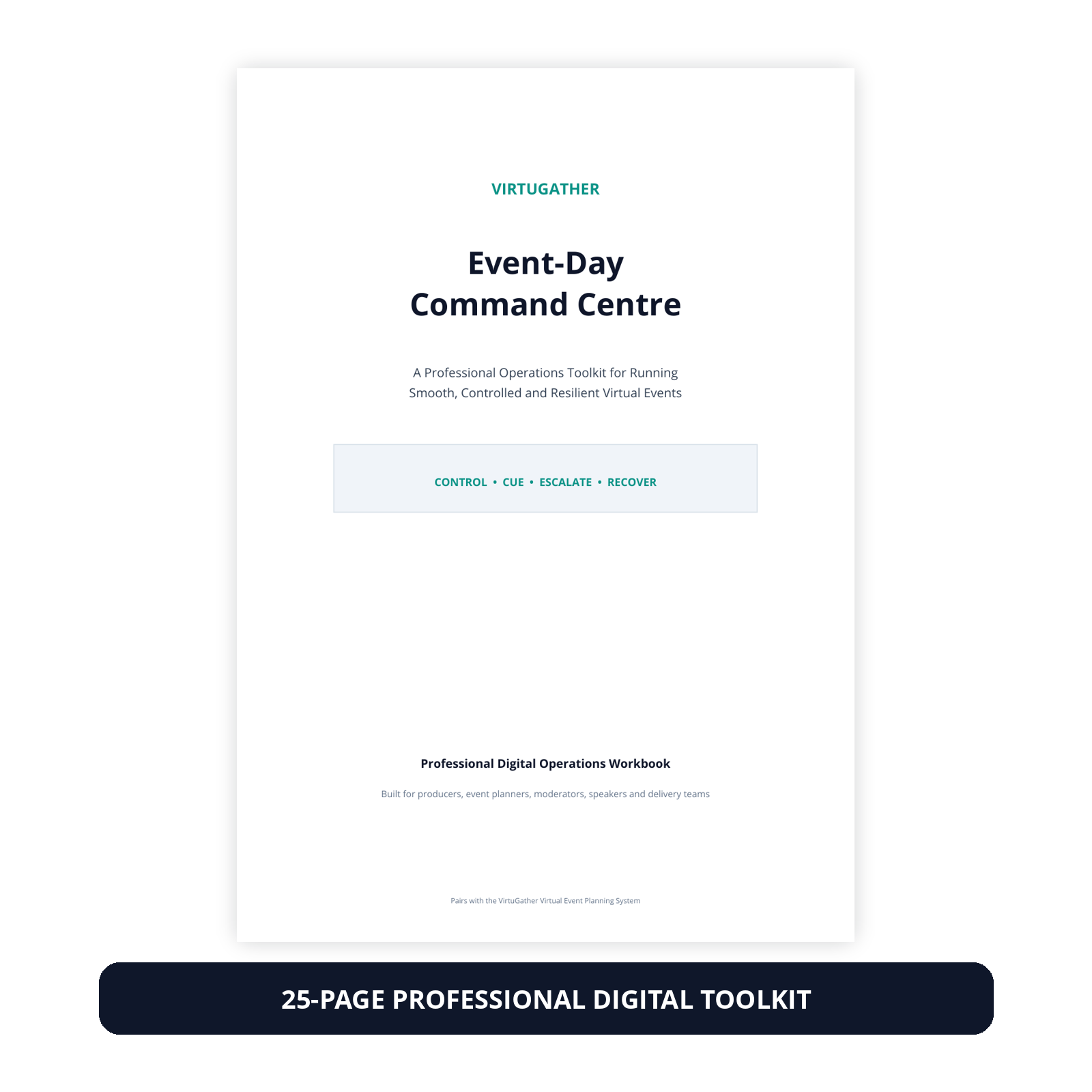 VirtuGather Event-Day Command Centre 25-page digital toolkit