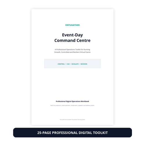 VirtuGather Event-Day Command Centre 25-page digital toolkit