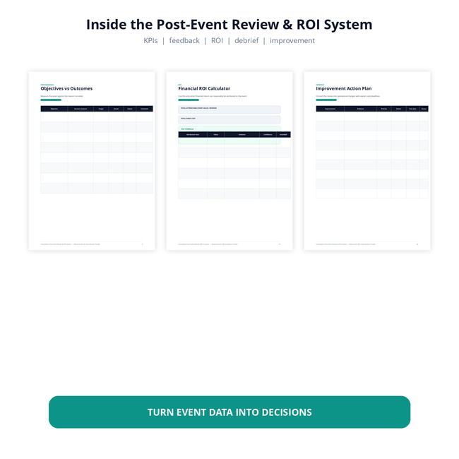 Inside VirtuGather Post-Event Review & ROI System